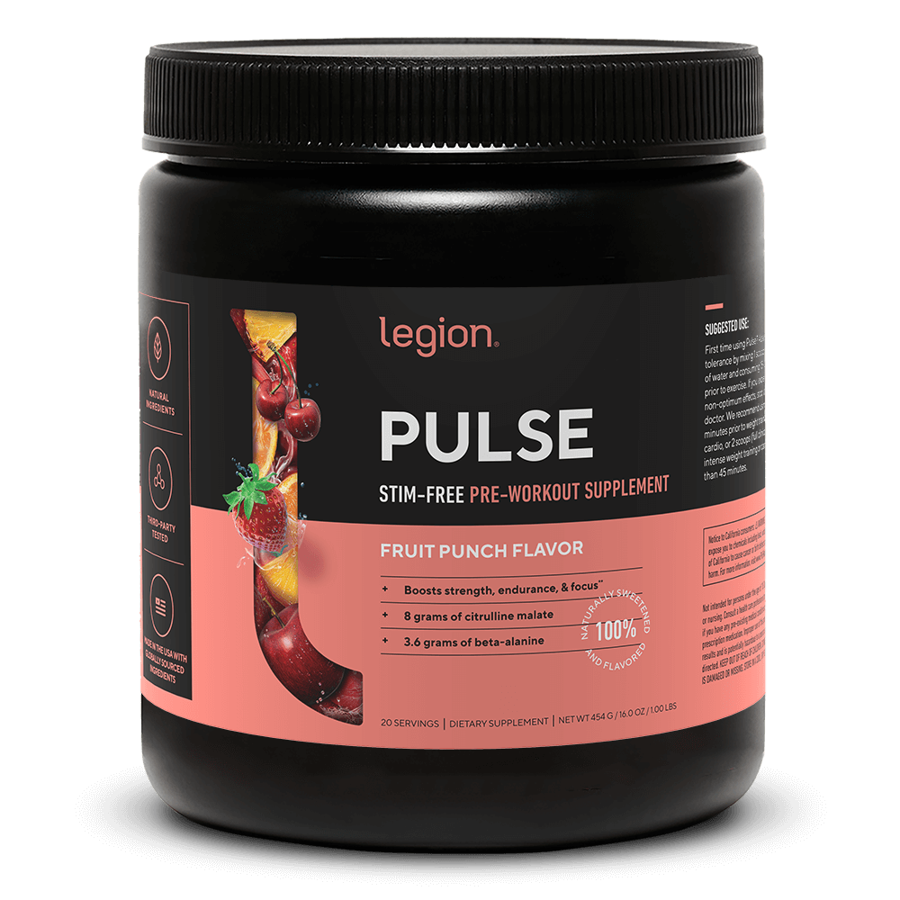 LEGION Pulse Stim-Free Pre-Workout Fruit Punch Flavor